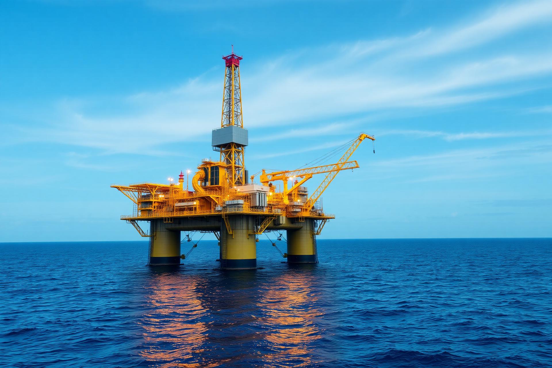 Offshore oil platform at sea